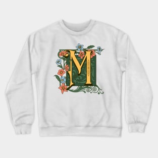 Art Nouveau Letter M, Ornamental Letter M, Art Deco Crewneck Sweatshirt